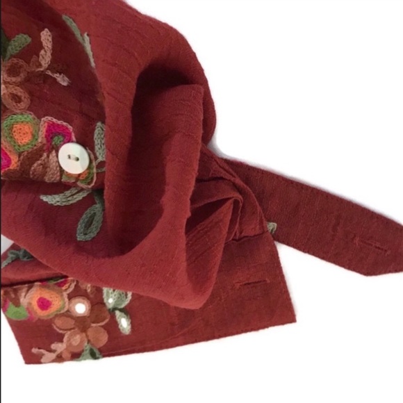 Anthropologie Fig & Flower embroidered button front blouse Size 3X - Picture 4 of 8